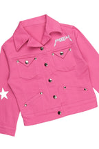 Girls Rhea Fuchsia Denim Jacket/Jean Set