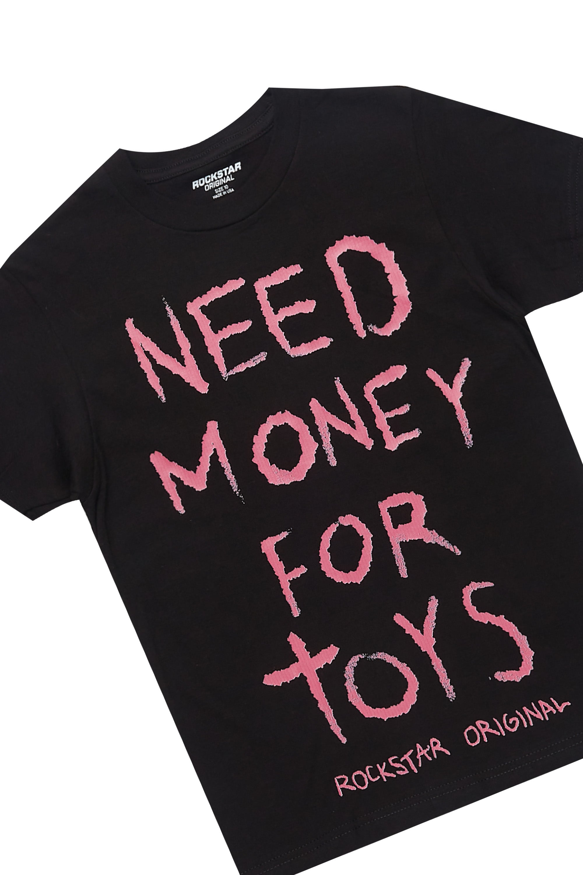 Girls M4 Toys Black/Pink Graphic T-Shirt