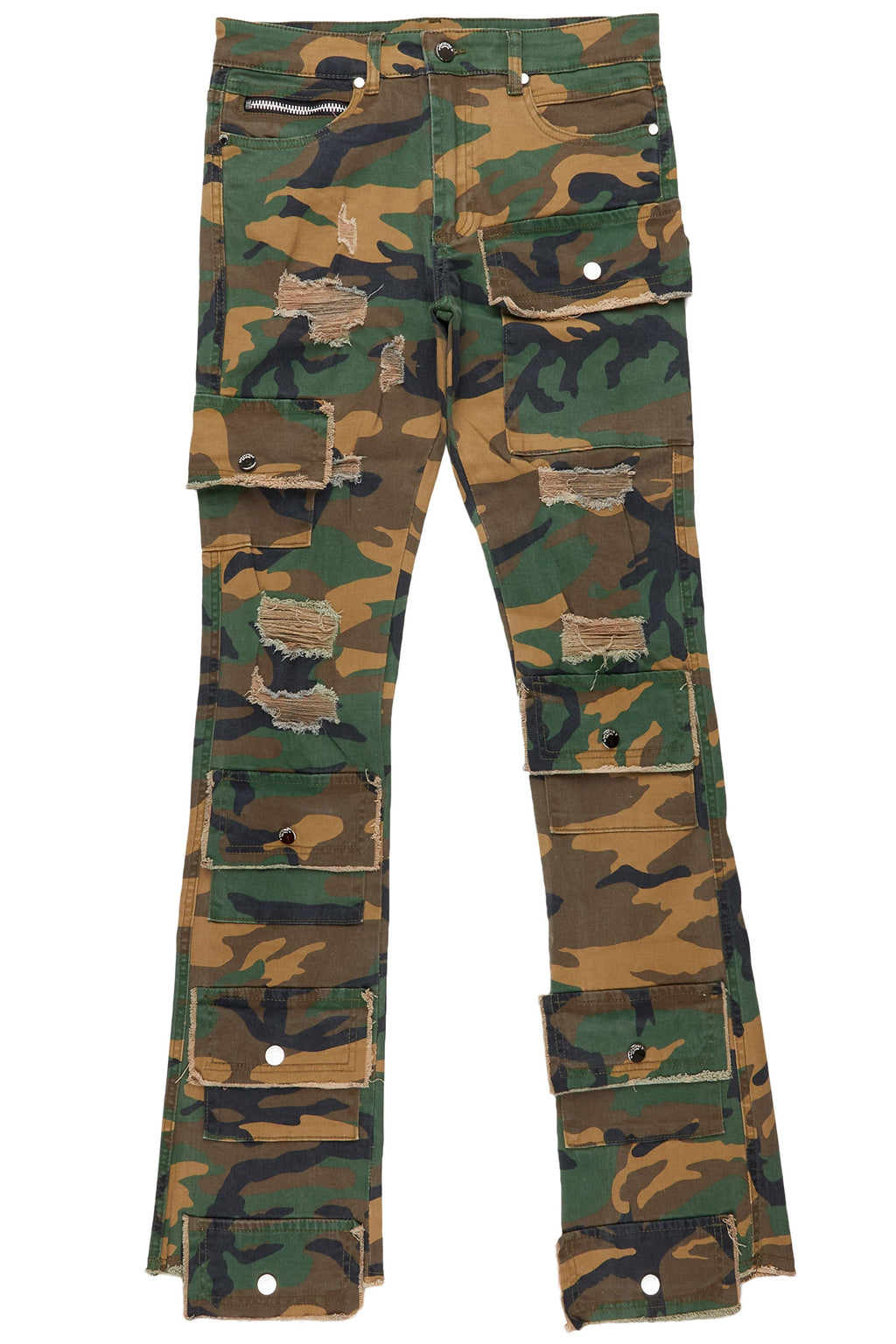 Glenn Camo Green Stacked Flare Jean