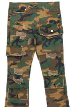 Glenn Camo Green Stacked Flare Jean