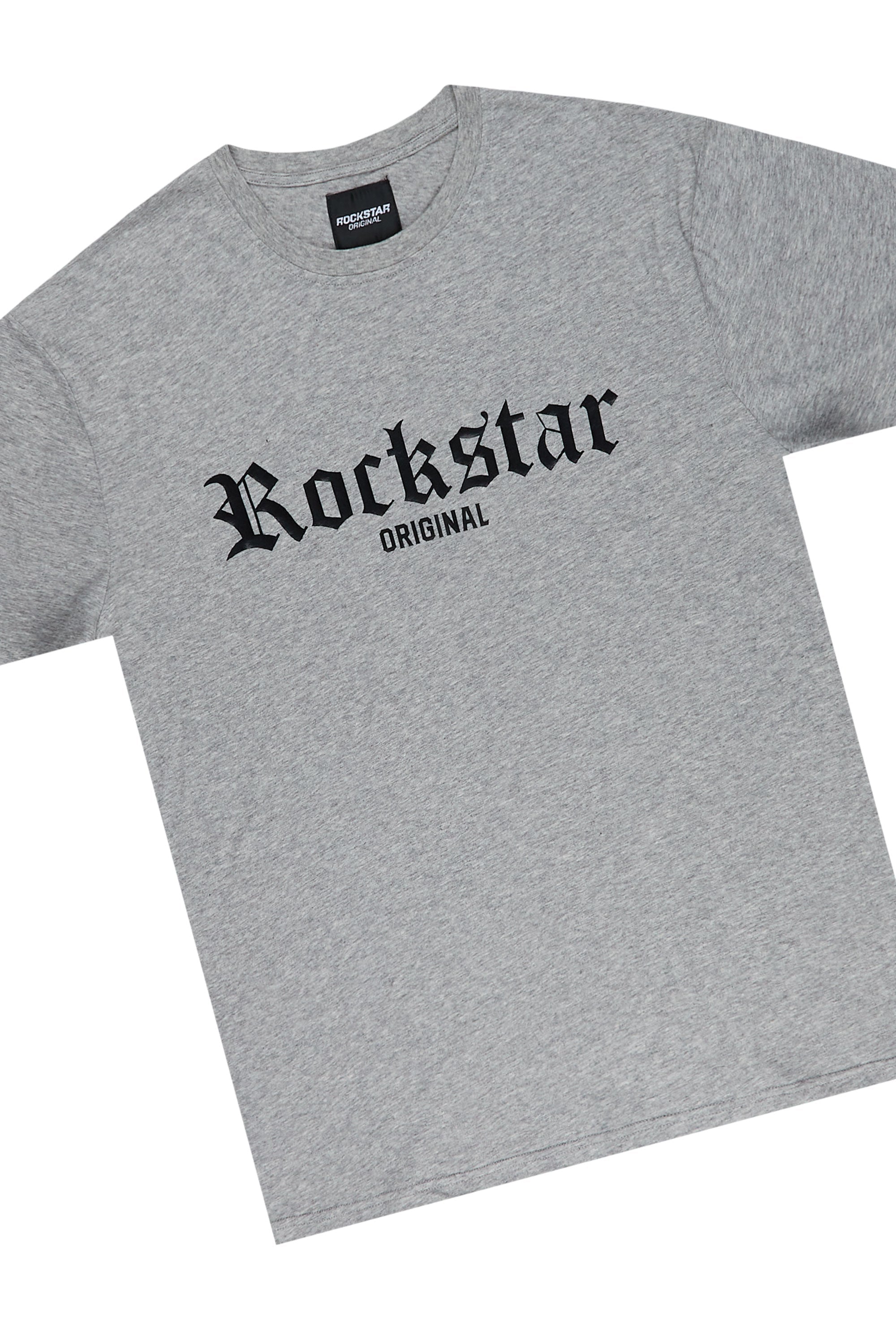 Golden Heather Grey Graphic T-Shirt Short Set