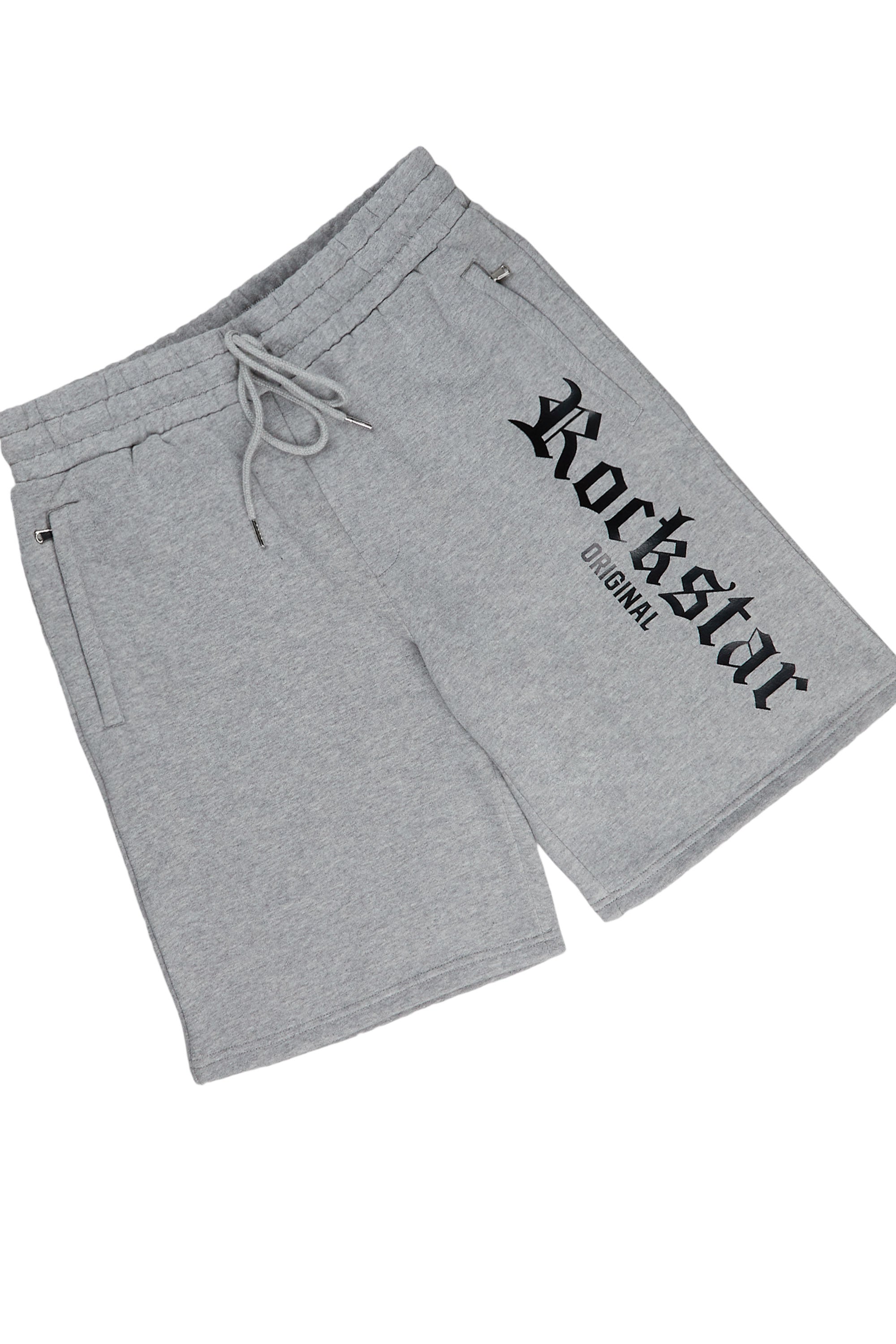 Golden Heather Grey Graphic T-Shirt Short Set