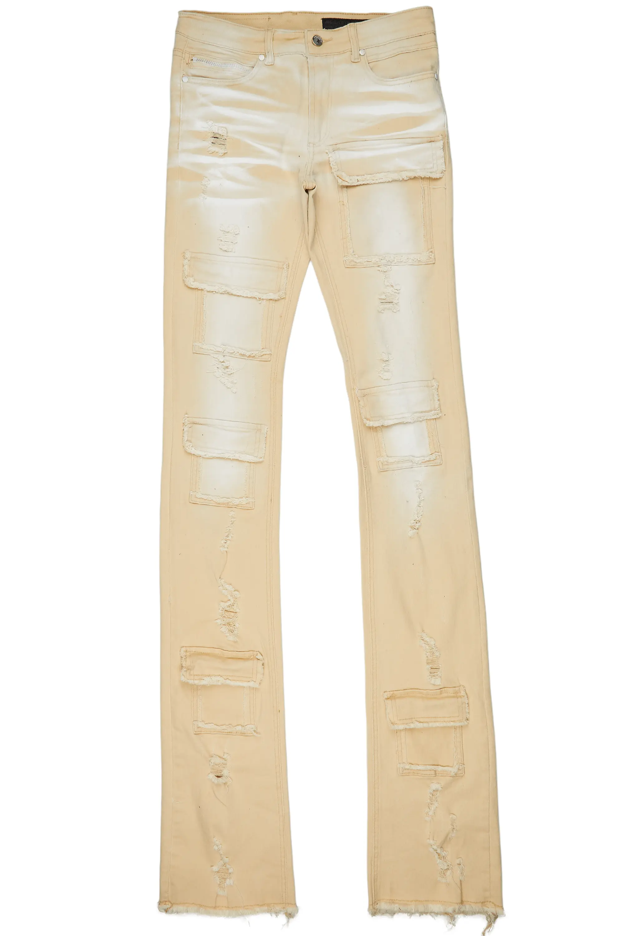 Grant Beige Super Stacked Flare Jean