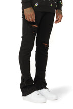 Ferg Black Stacked Flare Jean