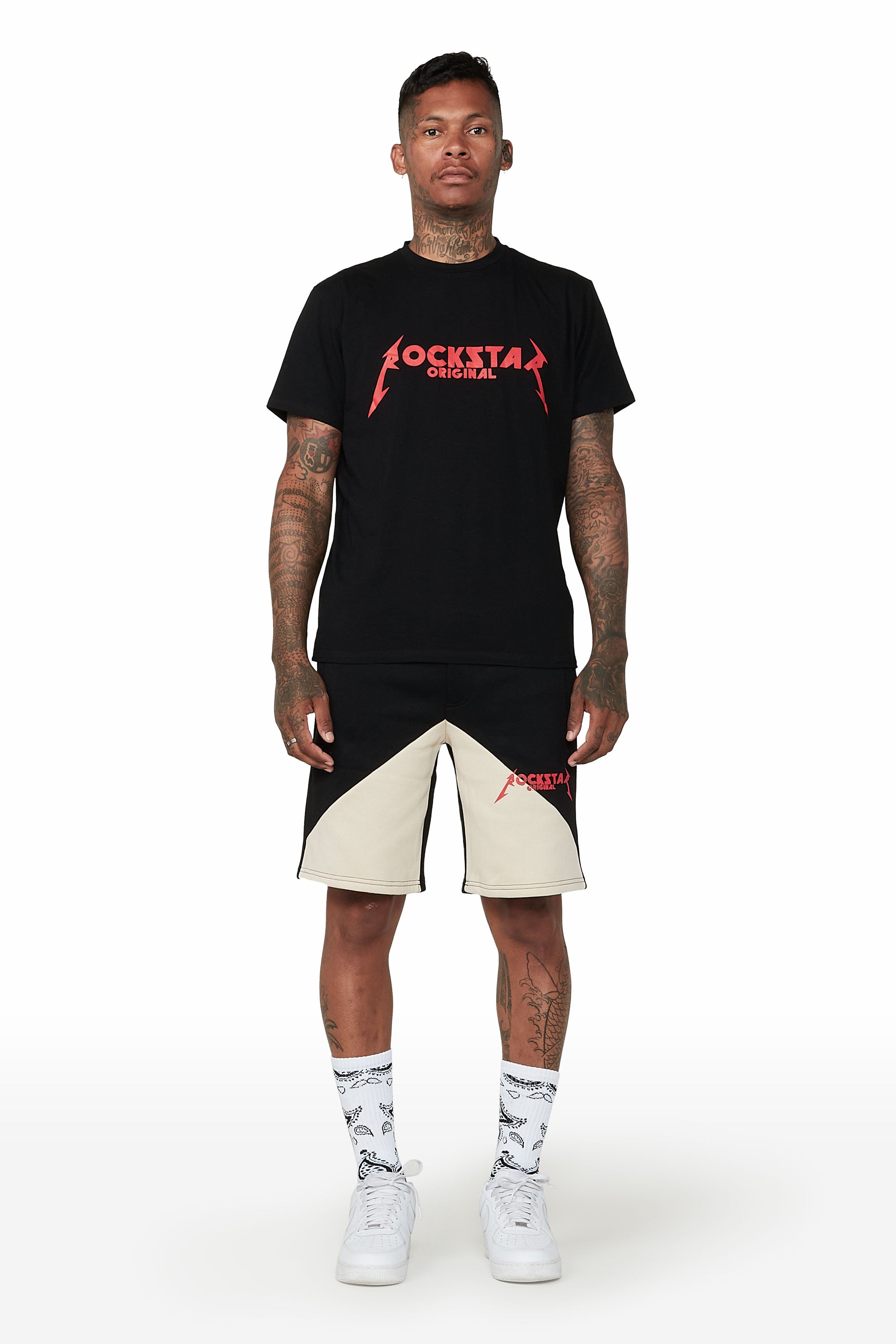 Scottie Black/Beige Short Set