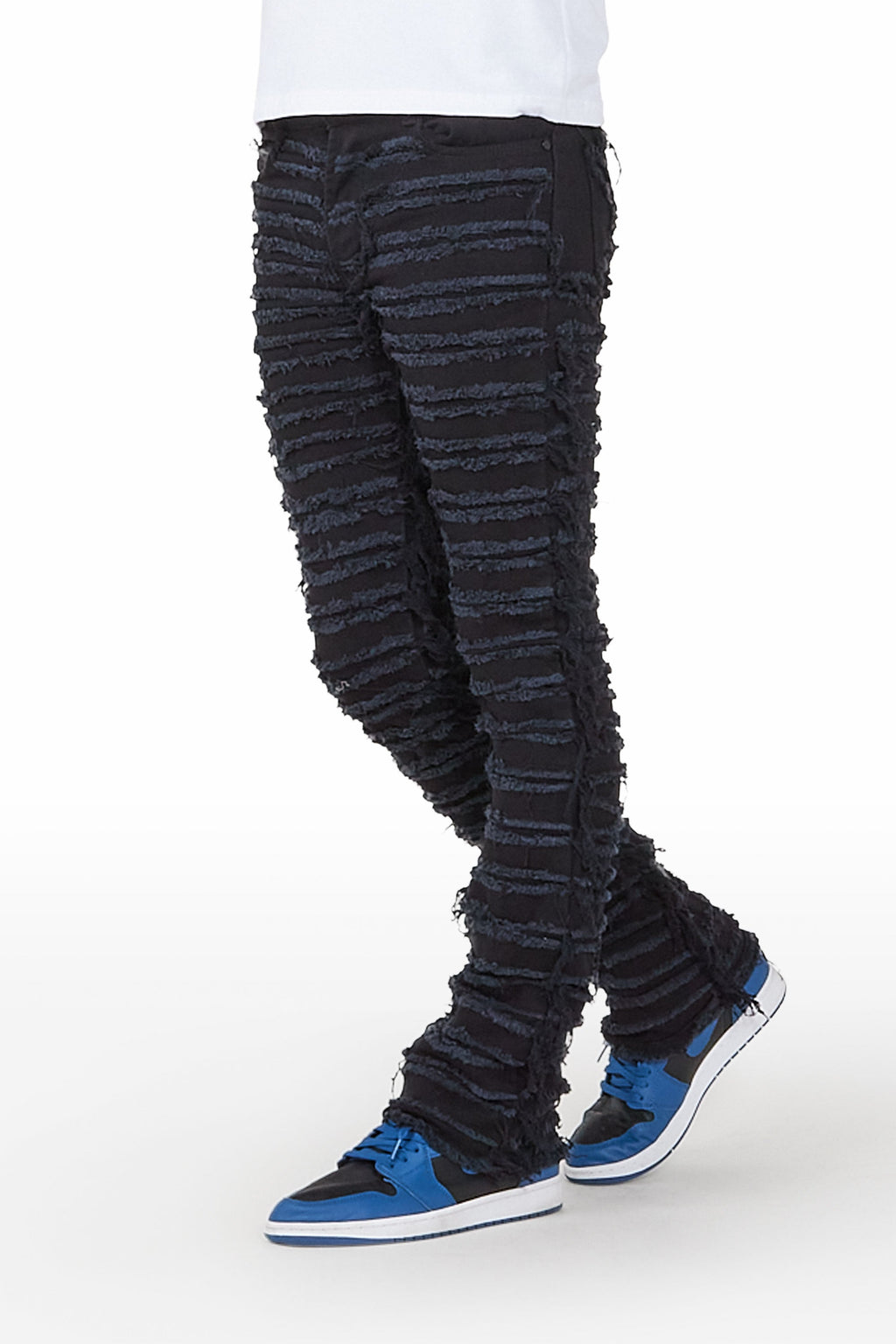 Kunno Black Stacked Flare Jean