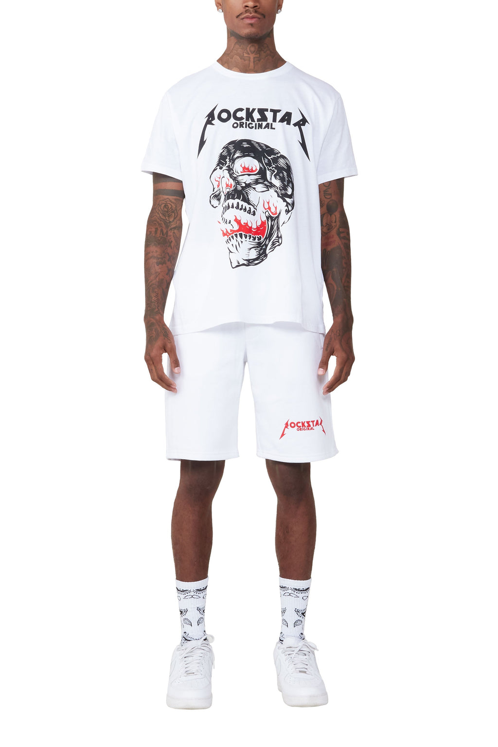 Wayan White T-Shirt Short Set