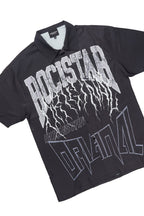 Hustle Black Button Down Short Set