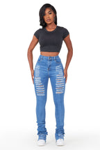 Isla Medium Wash Super Stacked Jean