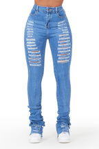 Isla Medium Wash Super Stacked Jean