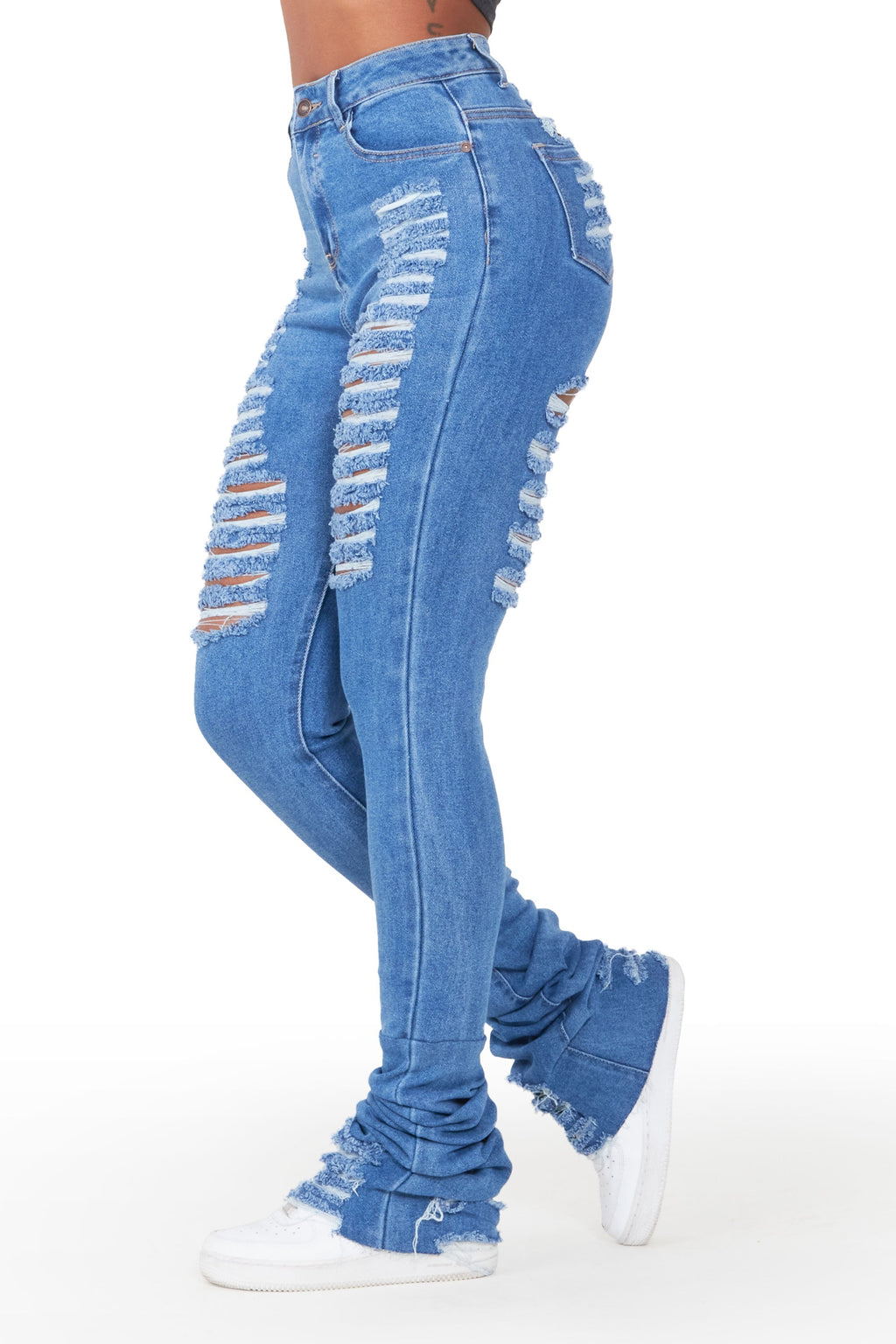 Isla Medium Wash Super Stacked Jean