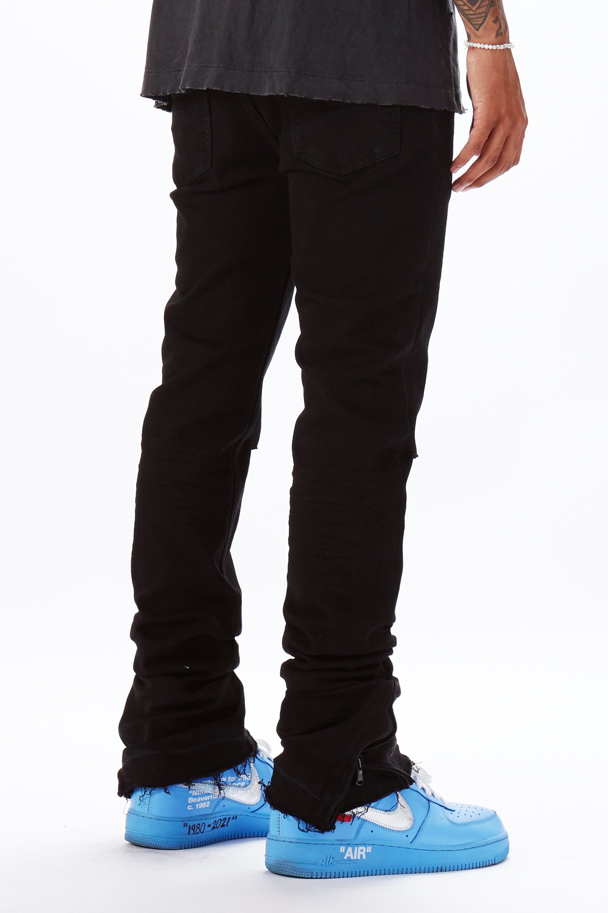 Jaymes Black Stacked Flare Jean