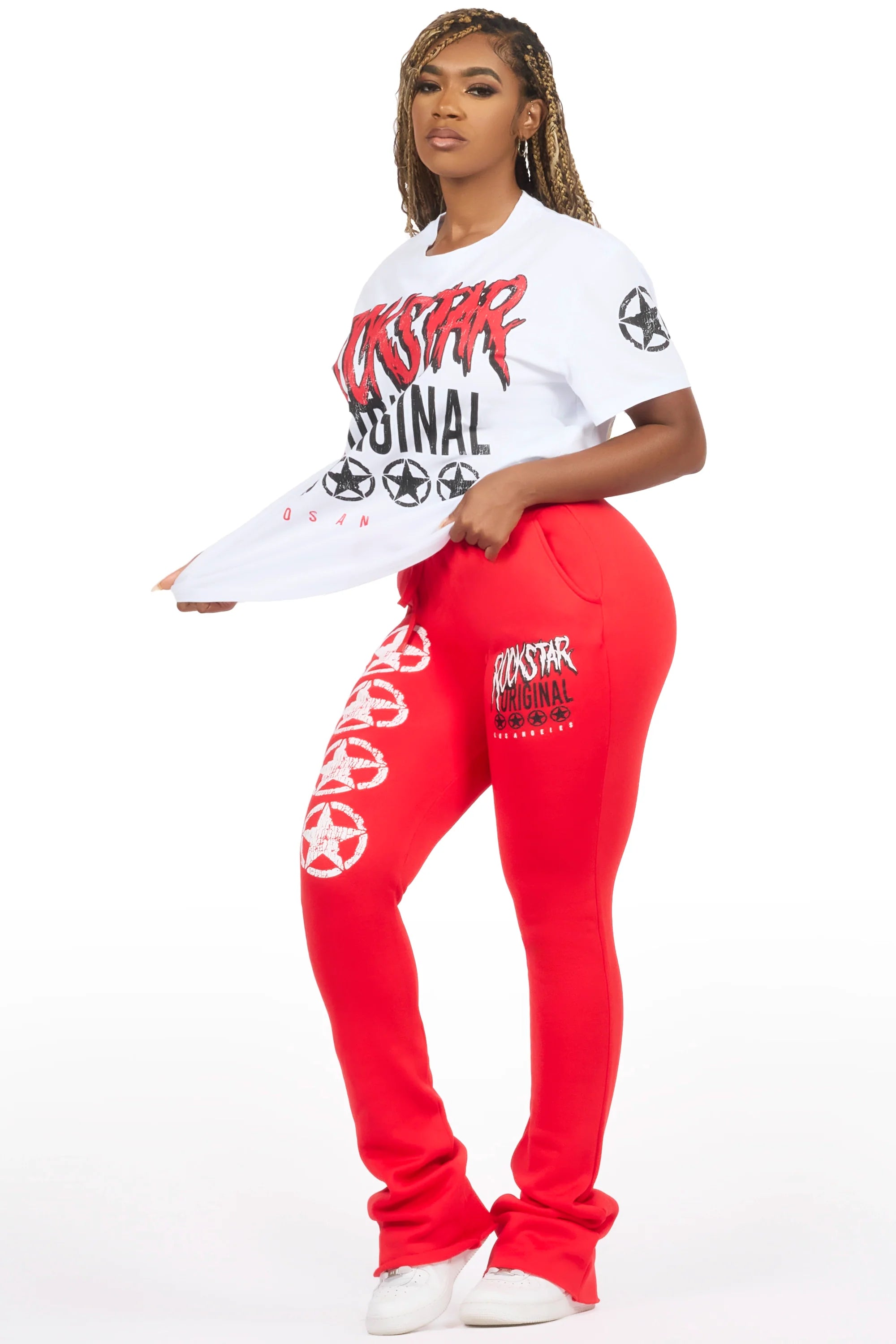 Diandra White/Red T-Shirt Track Set