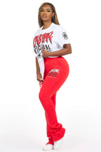 Diandra White/Red T-Shirt Track Set