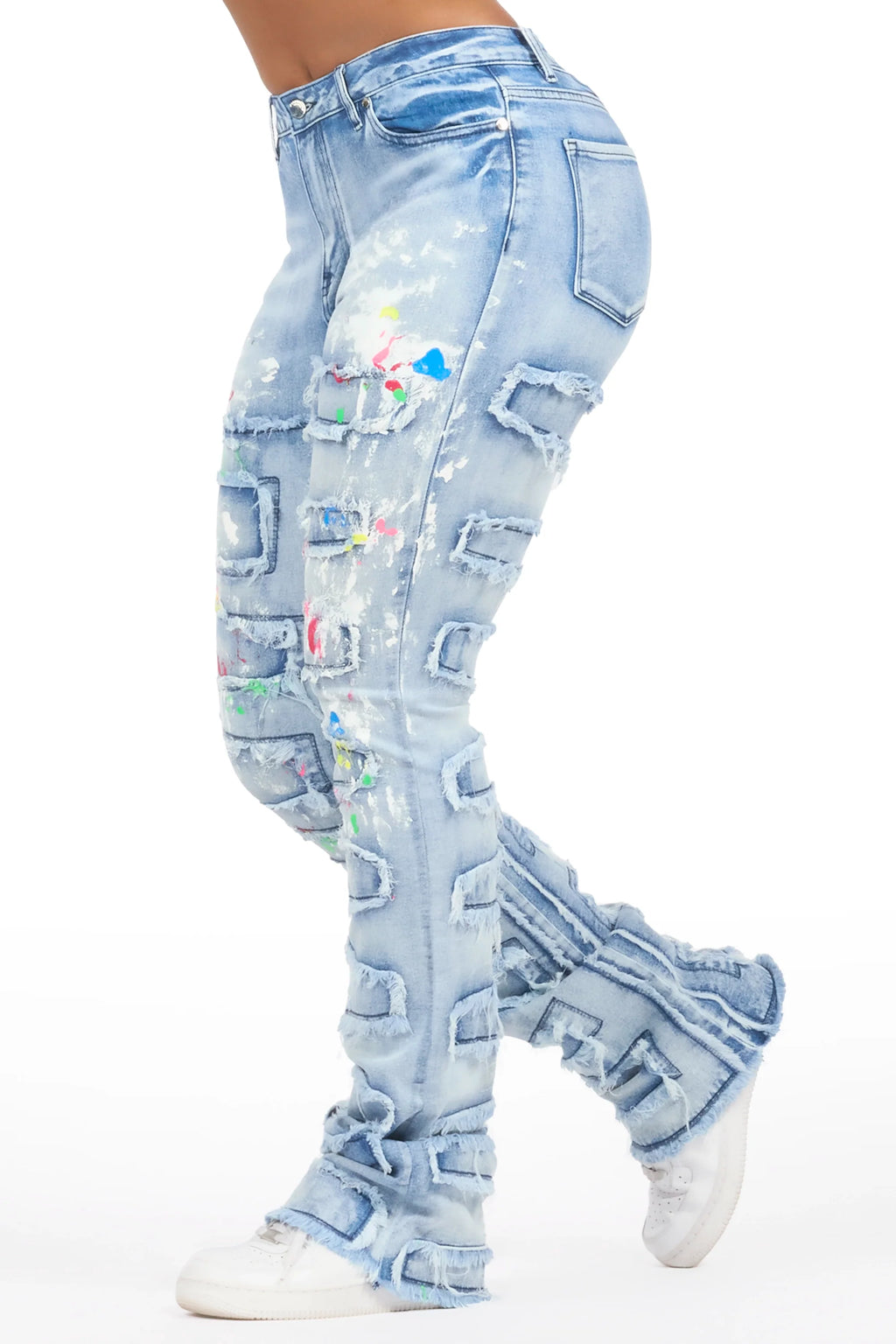 Raeshell Med. Wash Painted Stacked Jean