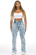 Natalia Med. Wash Stacked Flare Jean