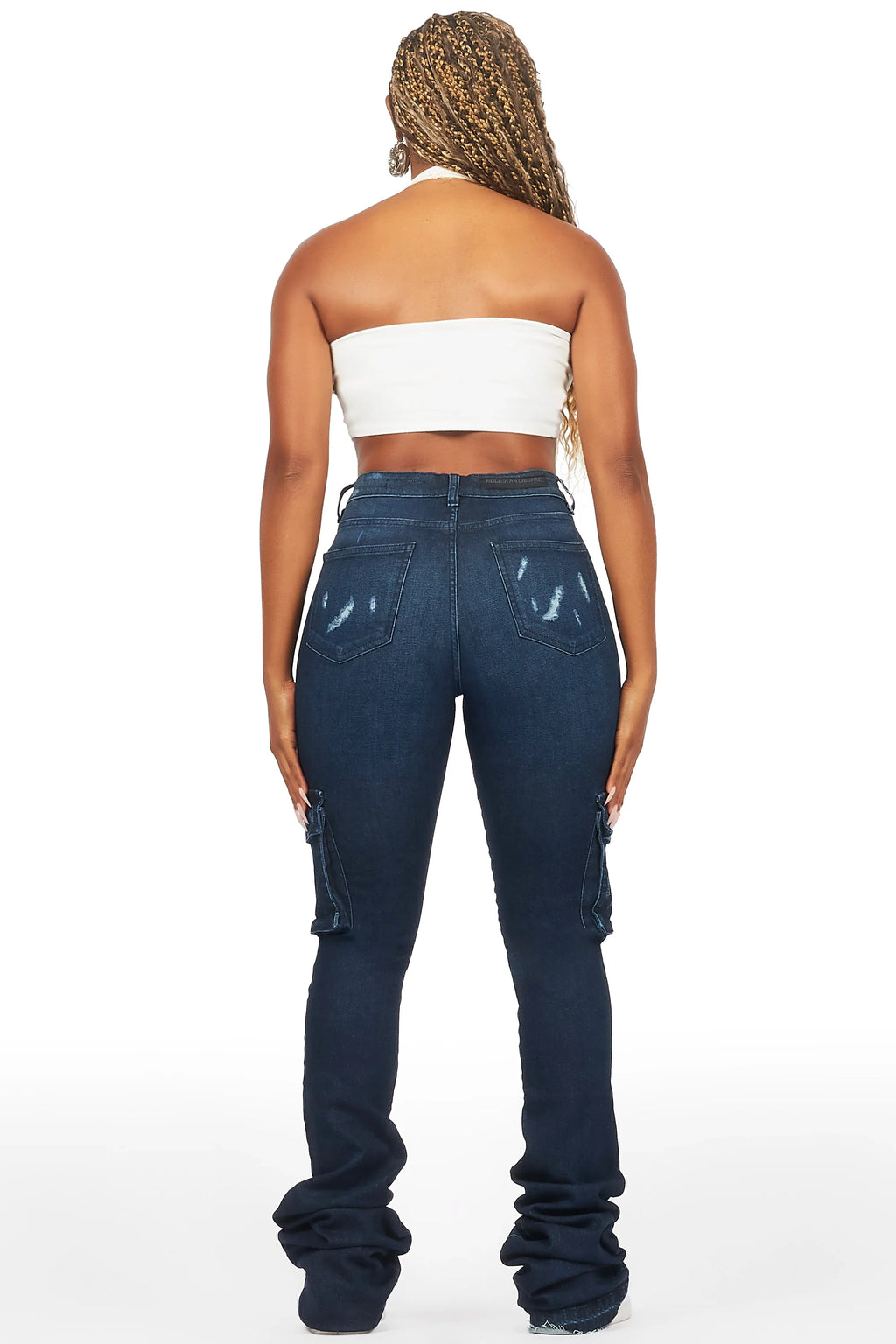 Noor Dark Wash Cargo Super Stacked Jean