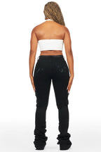 Noor Black Cargo Super Stacked Jean