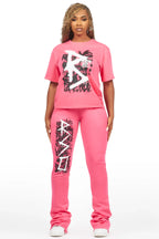 Nahomy Hot Pink T-Shirt Trackset