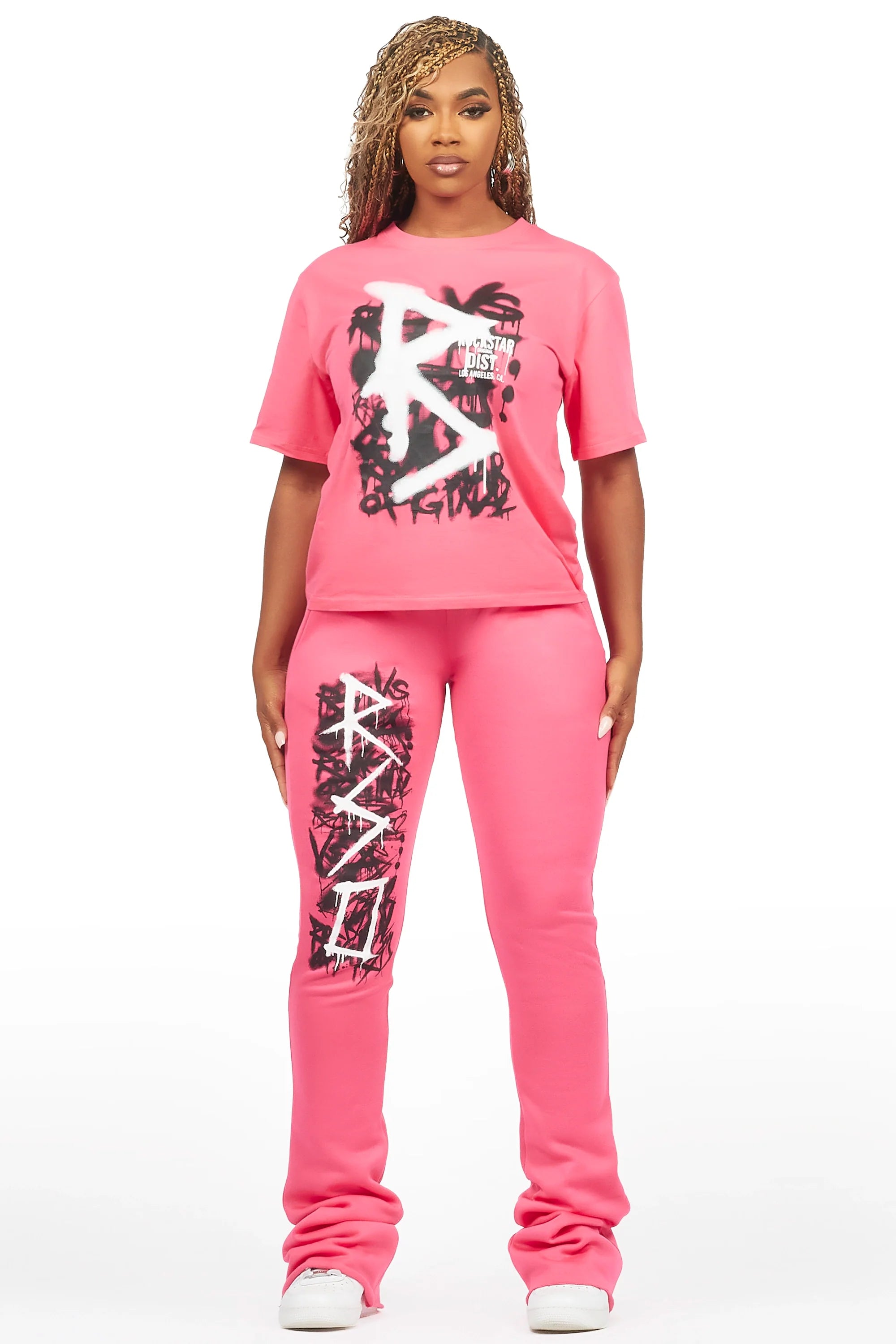 Nahomy Hot Pink T-Shirt Trackset