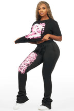 Nahomy Black T-Shirt Trackset