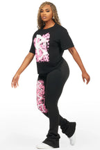 Nahomy Black T-Shirt Trackset