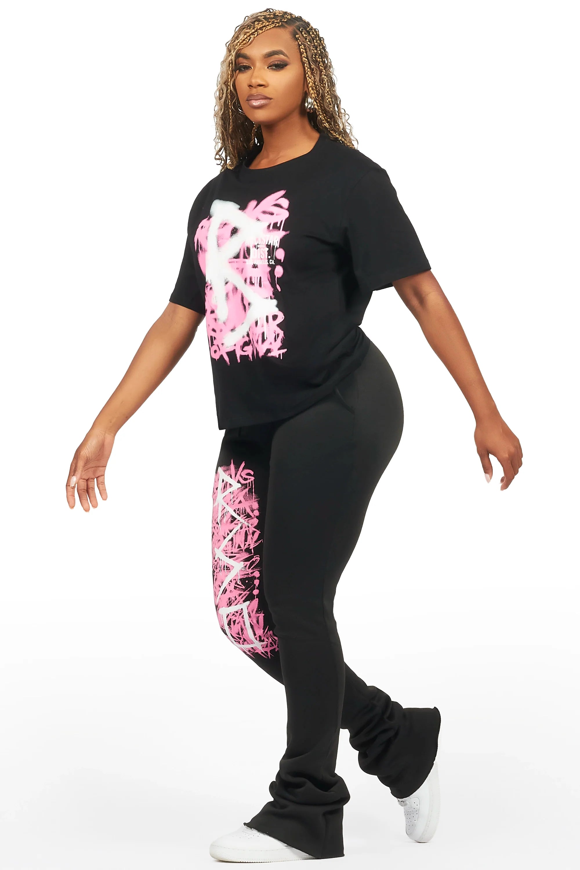 Nahomy Black T-Shirt Trackset