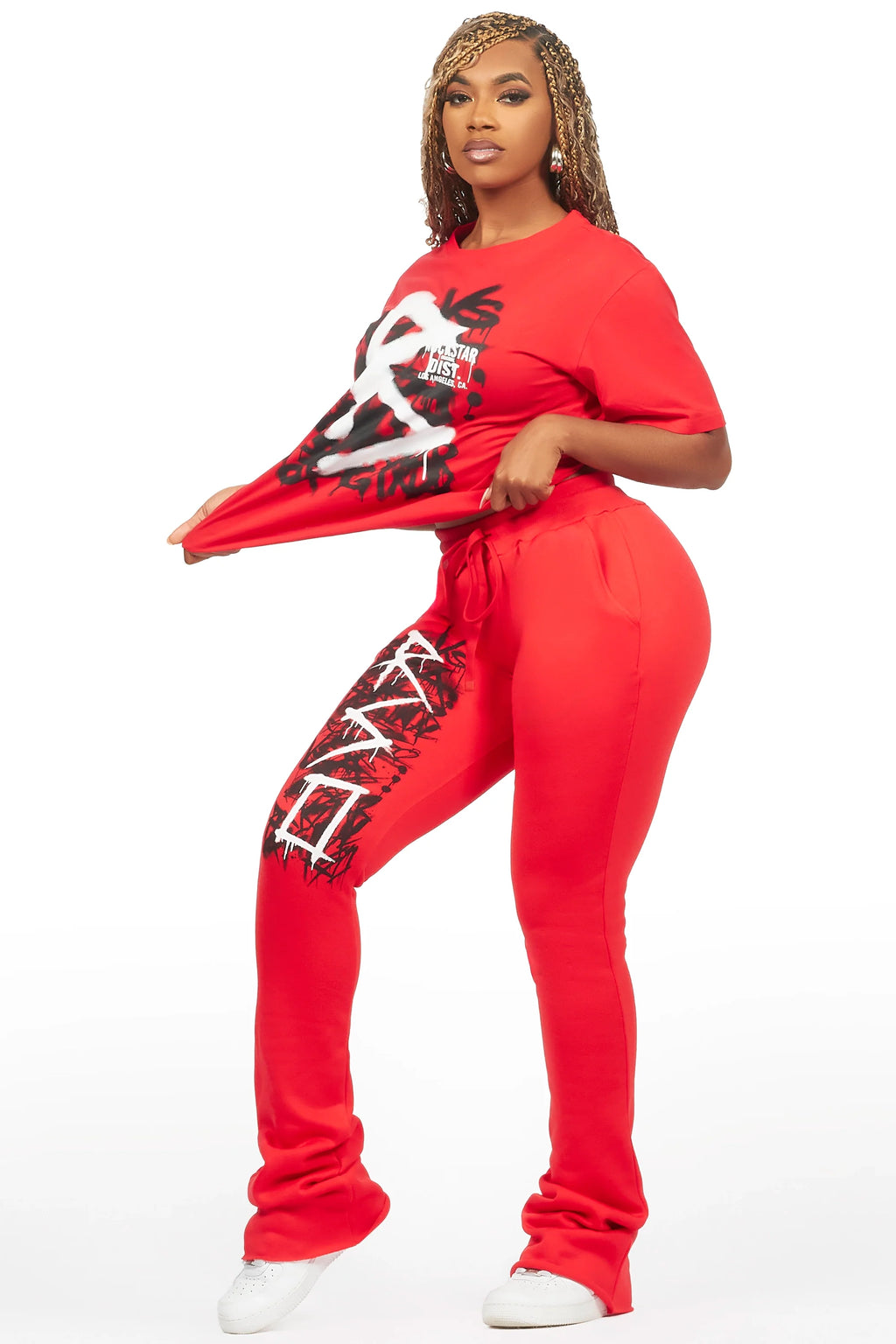 Nahomy Red T-Shirt Trackset