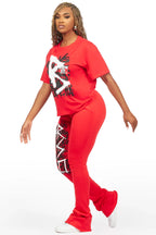 Nahomy Red T-Shirt Trackset