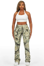 Chabria Tree Camo Stacked Flare Jean