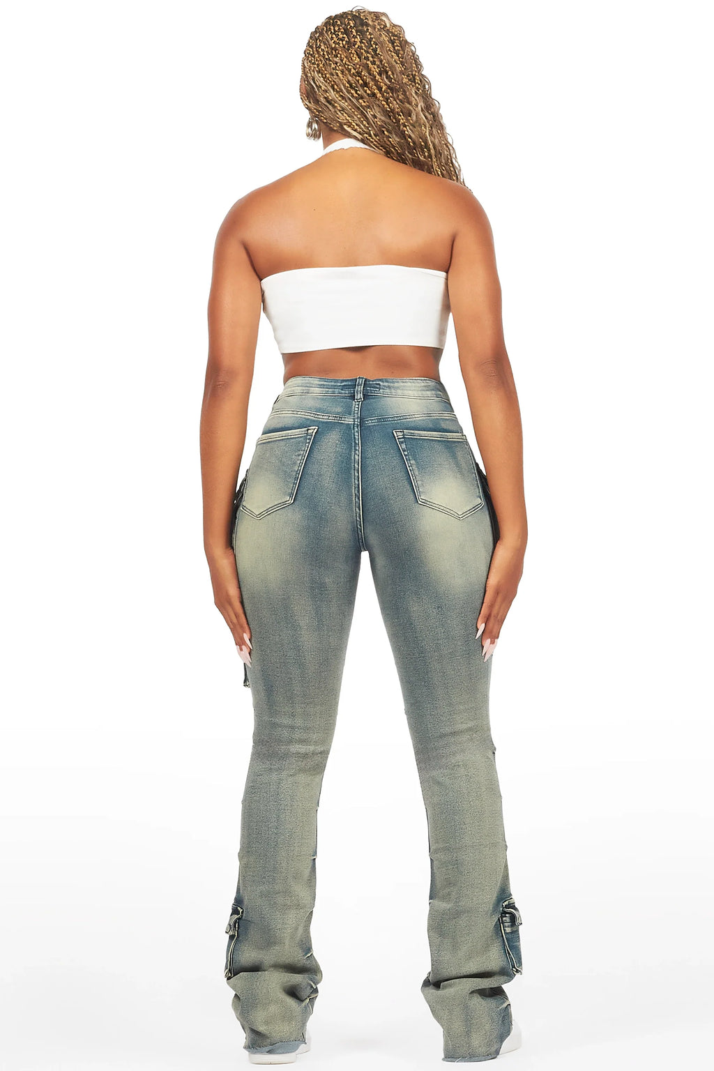 Chabria Tinted Dark Wash Stacked Flare Jean