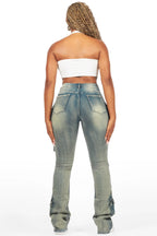 Chabria Tinted Dark Wash Stacked Flare Jean