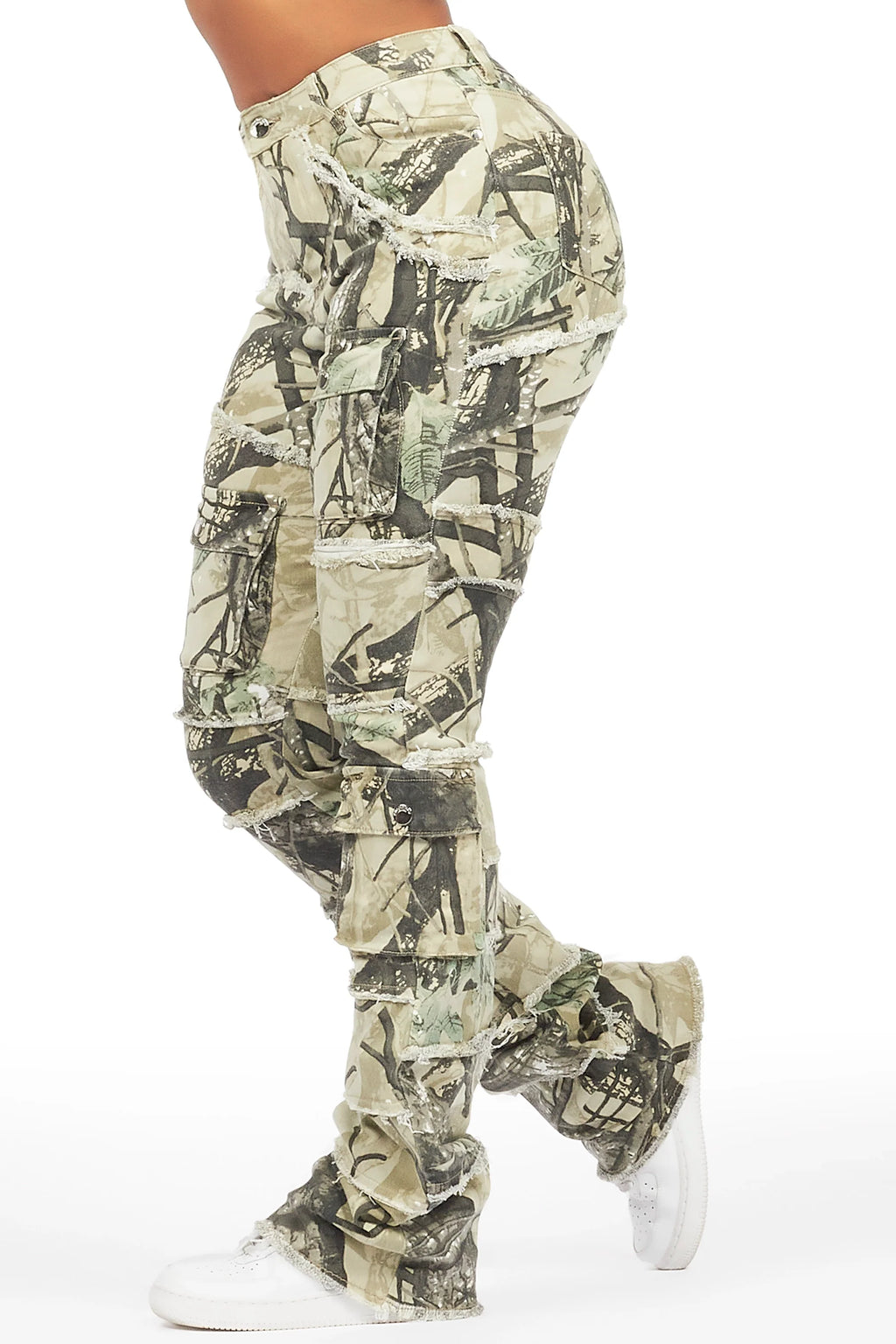 Mikayla Tree Camo Stacked Flare Jean