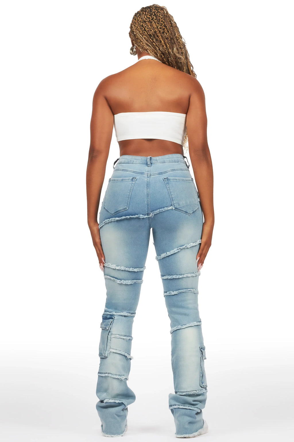 Mikayla Blue Stacked Flare Jean