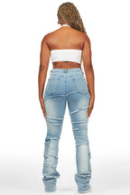 Mikayla Blue Stacked Flare Jean