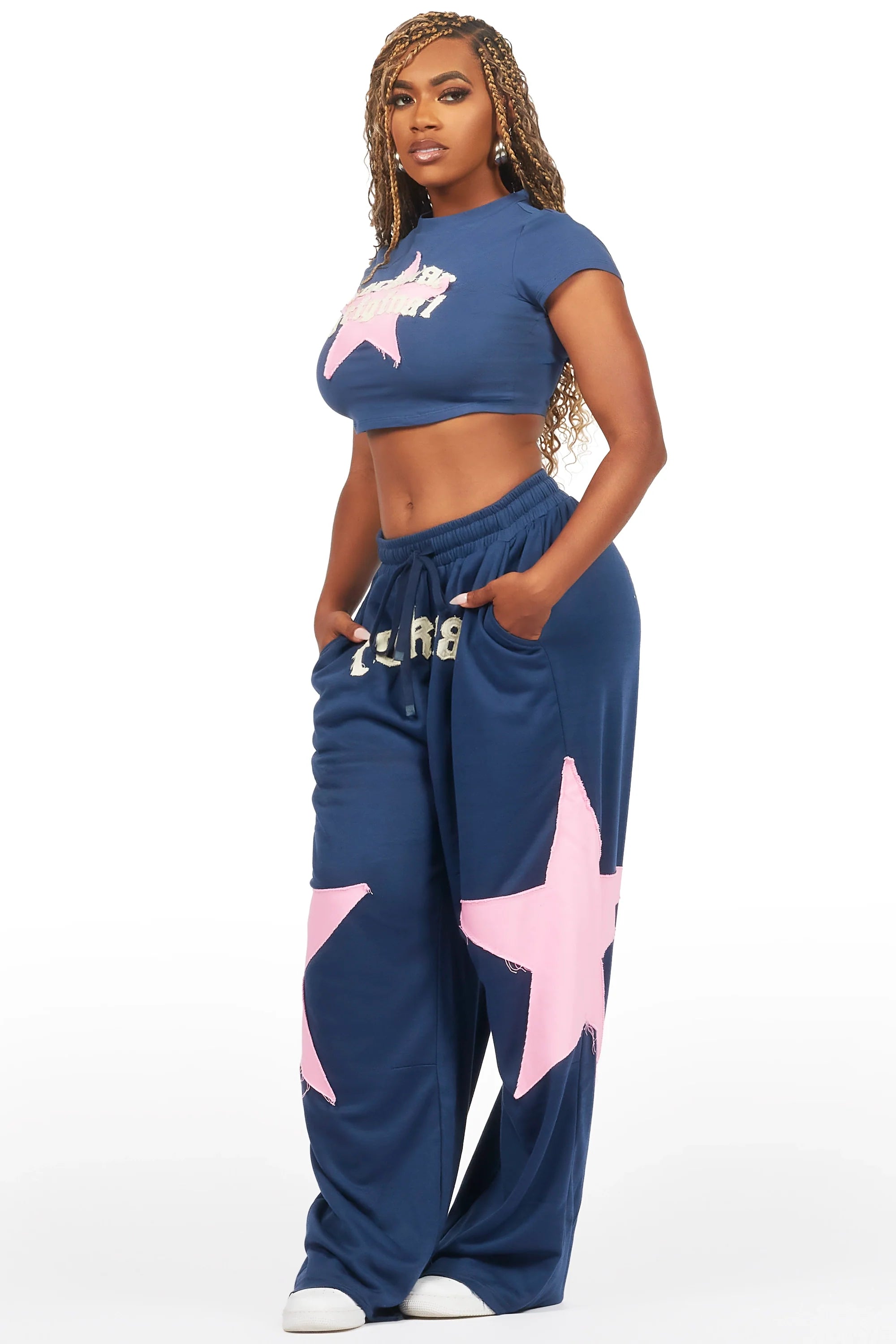 Shelley Navy T-Shirt Trackset