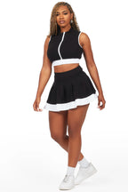 Alaiyh Black/White Skirt Set
