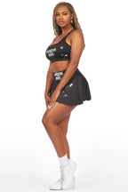 Tiffanie Black Skirt Set