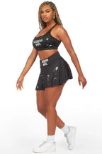 Tiffanie Black Skirt Set