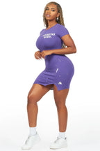 Lajuna Purple Mini Dress