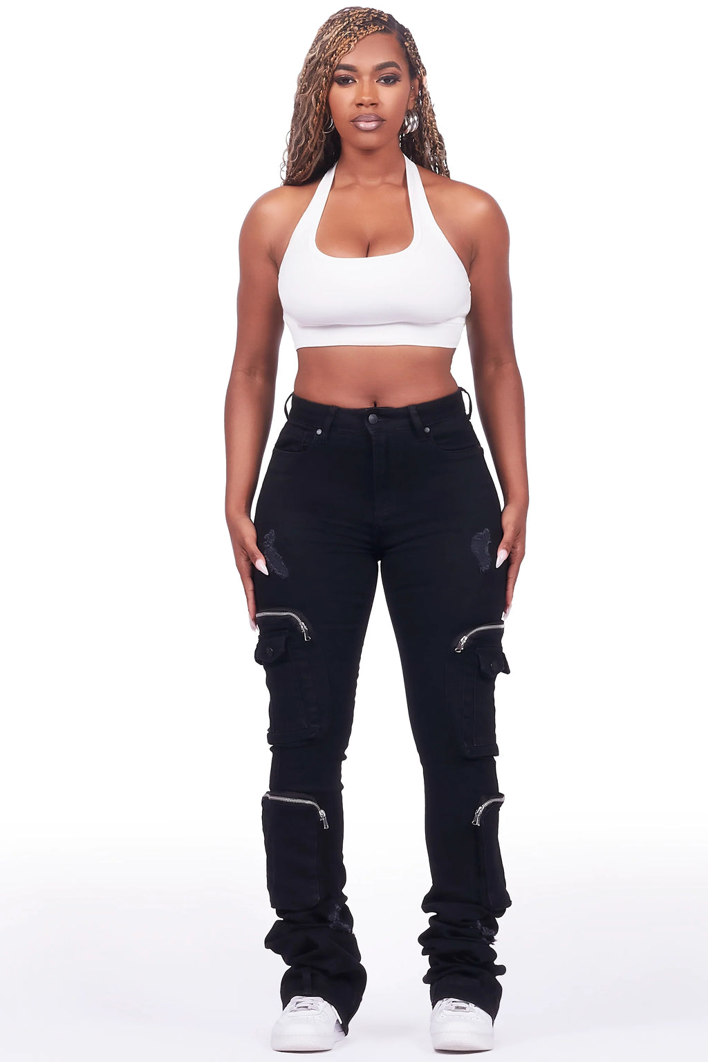 Alisson Black Cargo Super Stacked Jean