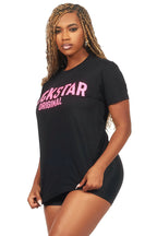 Fana Black/Pink Oversized T-Shirt