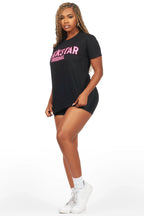 Fana Black/Pink Oversized T-Shirt