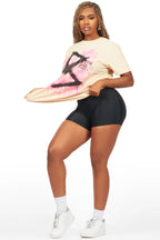 Nahomy Beige Oversized Tee