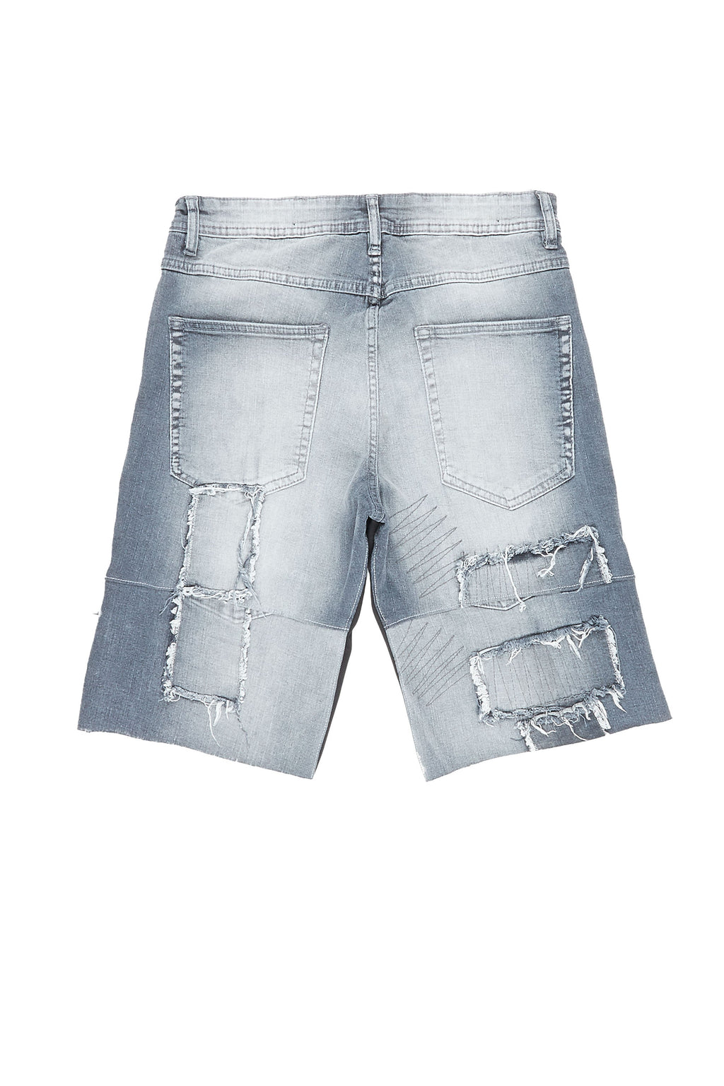 Joss Grey Patchwork Denim Short