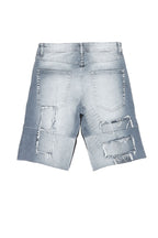 Joss Grey Patchwork Denim Short