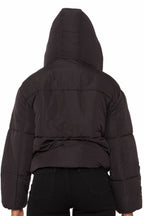 Kalisha Black Rhinestone Puffer Jacket