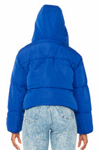 Kalisha Royal Blue Rhinestone Puffer Jacket