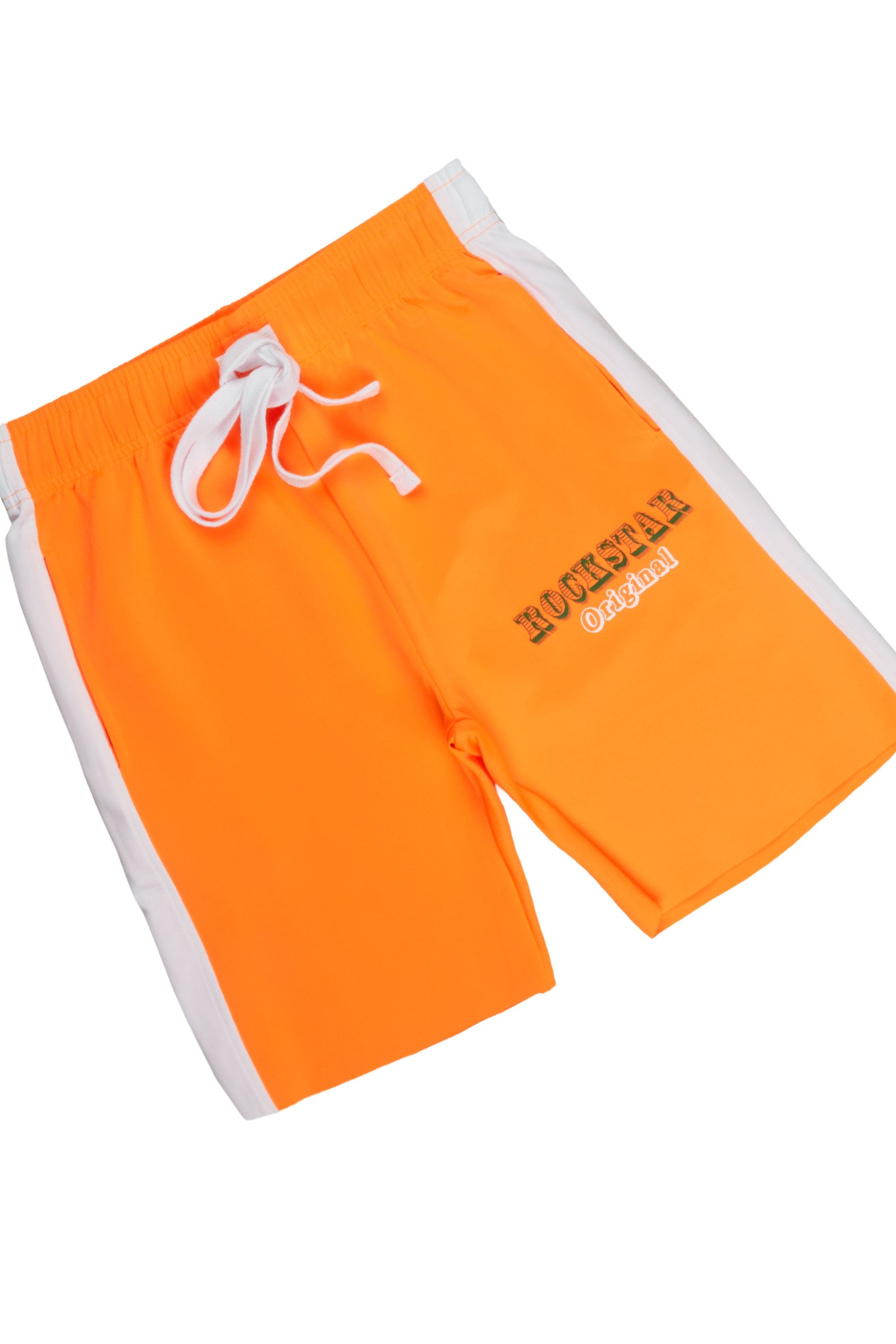 Kashy White/Orange T-Shirt Short Set
