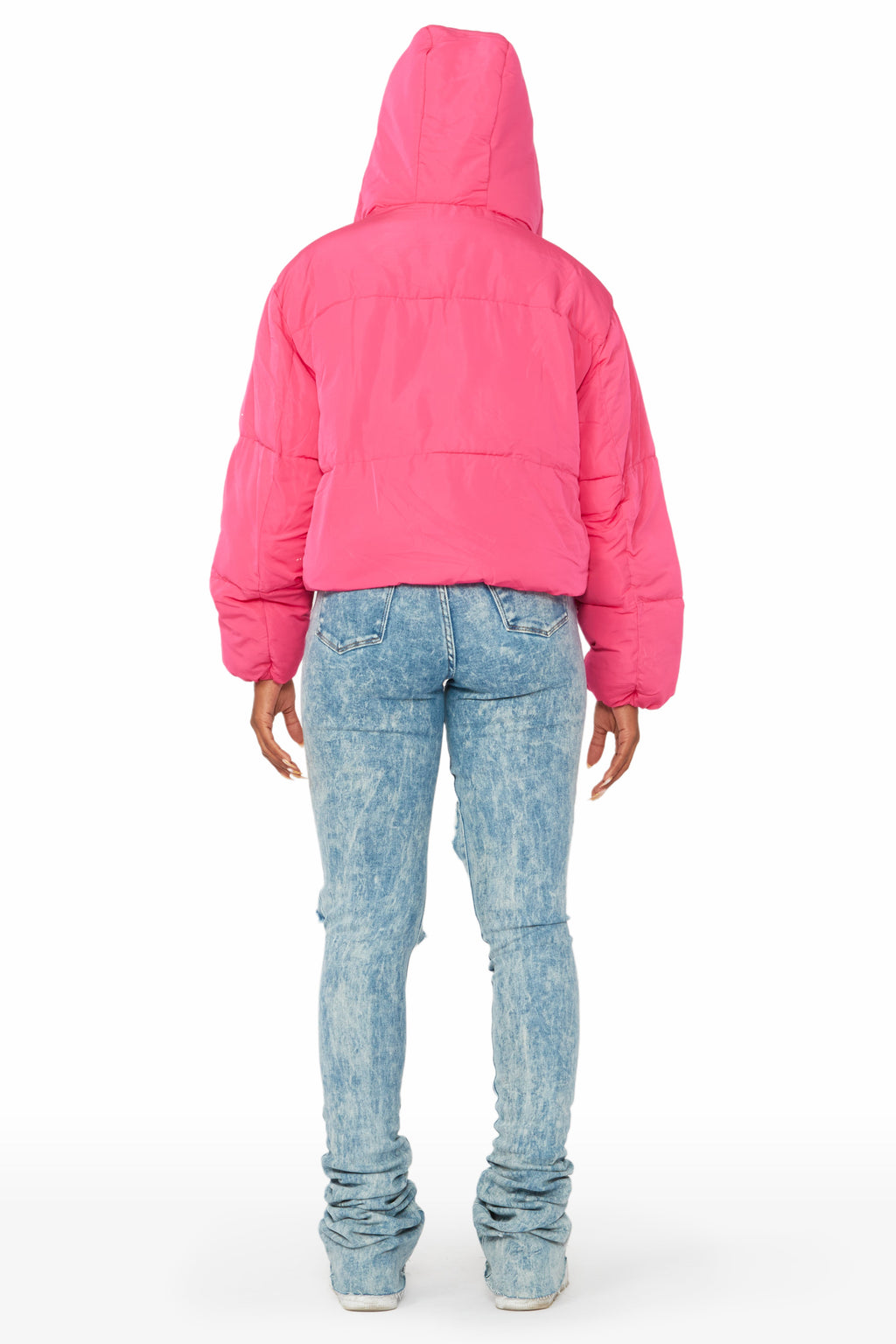 Keira Fuchsia Drippy Puffer Jacket